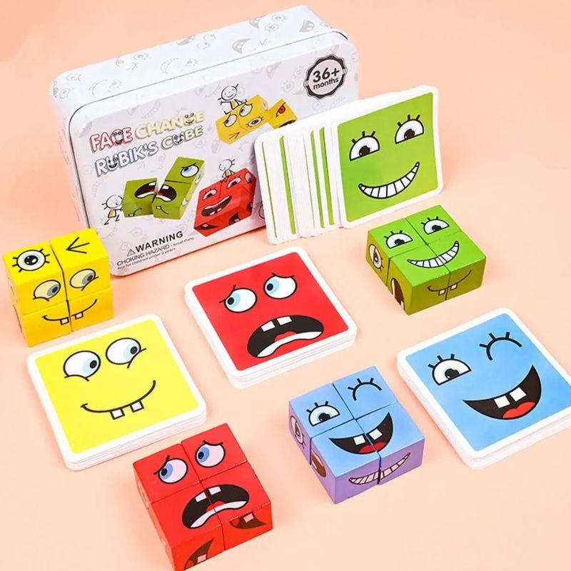 Jeux-de-société-famille-enfant-éducatif-cubes-expressifs-cartes-jeu-de-réflexion