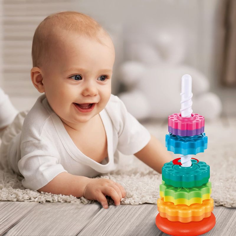 Jouet d'éveil Montessori - Tour à empiler colorée - BABYSBLOU