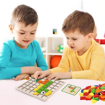 Puzzle Montessori - Blocs de Construction en Bois - BABYSBLOU