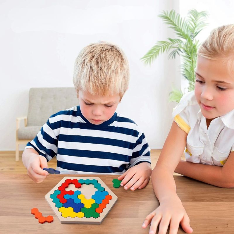 Tangram en bois - Puzzle éducatif Montessori - BABYSBLOU