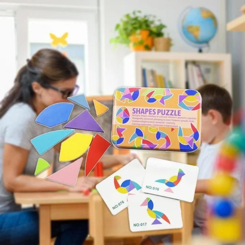 Tangram Montessori - œuf coloré - BABYSBLOU