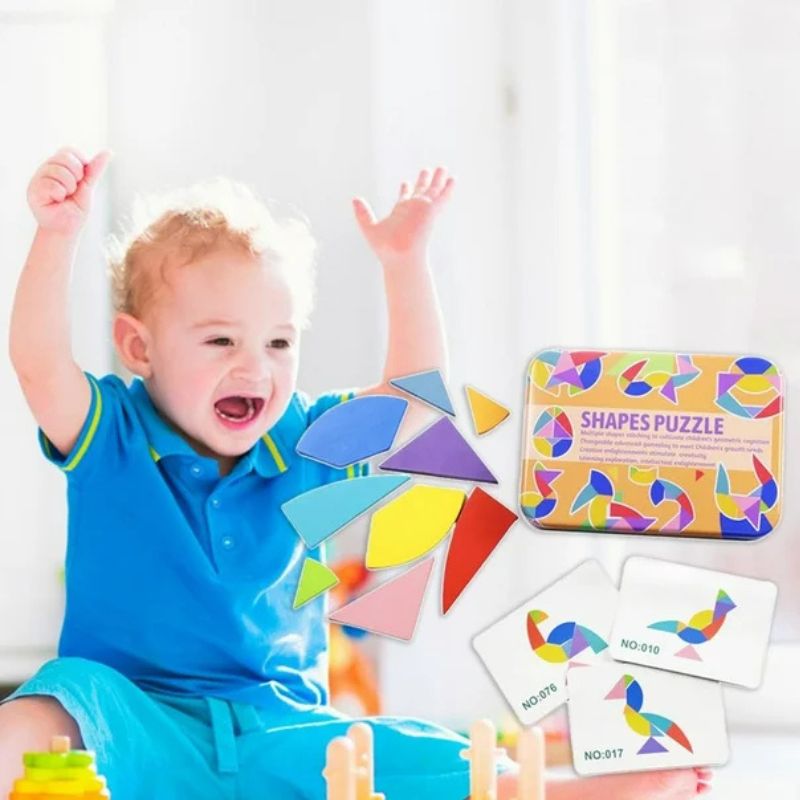 Tangram Montessori - œuf coloré - BABYSBLOU