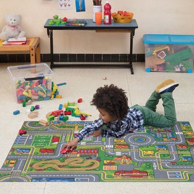 Tapis circuit voiture - Univers Ville Interactive - BABYSBLOU