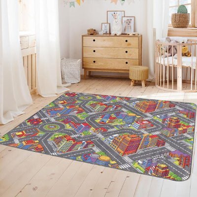 Tapis circuit voiture - Univers Ville Interactive - BABYSBLOU