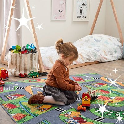 Tapis circuit voiture - Univers Ville Interactive - BABYSBLOU