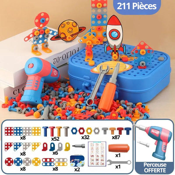 Mallette De Bricolage Carehabi – 1800 Pièces : Pompons, Plumes, Perles, Yeux Mobiles, Paillettes – Kit Créatif Enfant