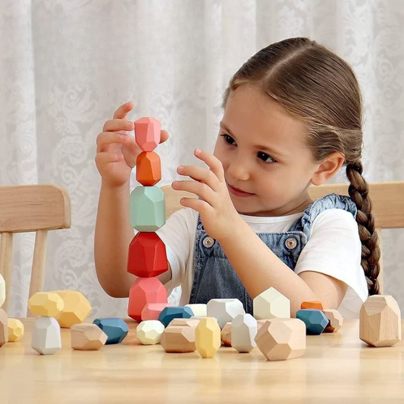 Jeu-d'empilement-blocs-en-bois-Montessori-couleurs-pastel