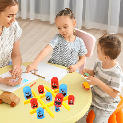 Jeux-de-société-famille-tic-tac-toe-monstres-jeu-stratégique-éducatif-enfant-design-coloré