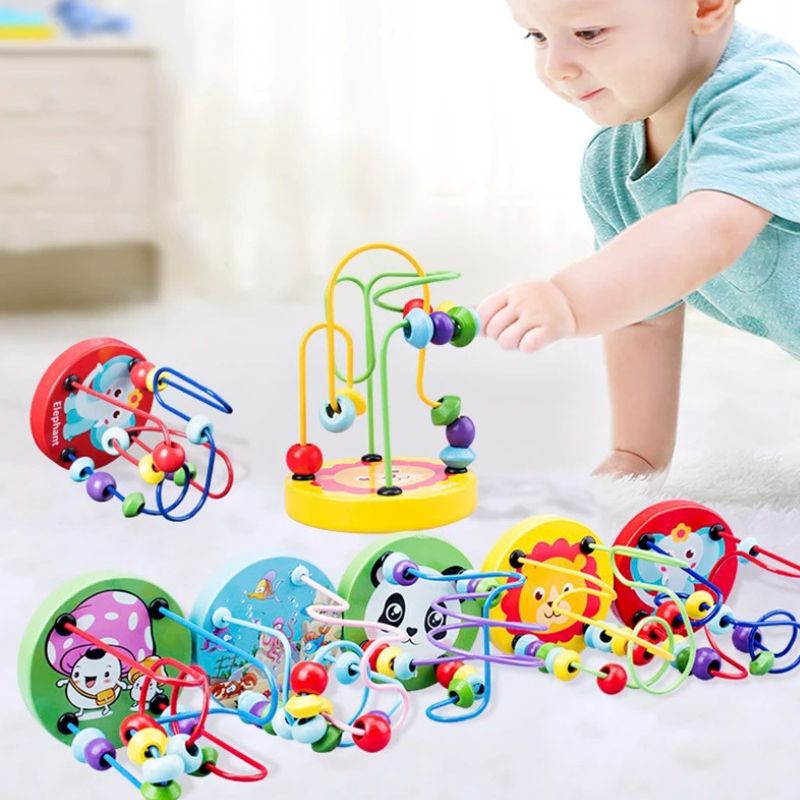 Jouet-en-bois-Montessori-labyrinthe-perles-jeu-de-motricité-fine-éveil-bébé-éducatif