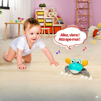 Jouet-crabe-rampant-interactif-évitement-obstacles-développement-motricité-éveil-bébé-cadeau