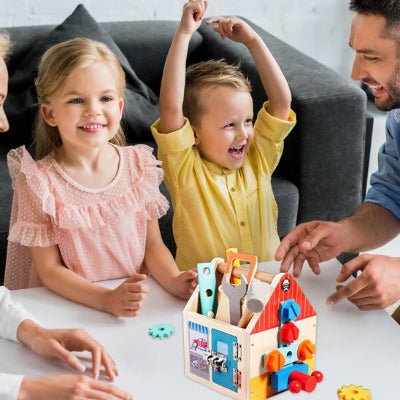 Jeu de construction en bois - Boîte à Outils Montessori - BABYSBLOU