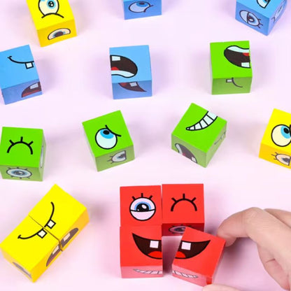 Jeux de société famille - Jeu de Blocs Expressifs en Bois - BABYSBLOU