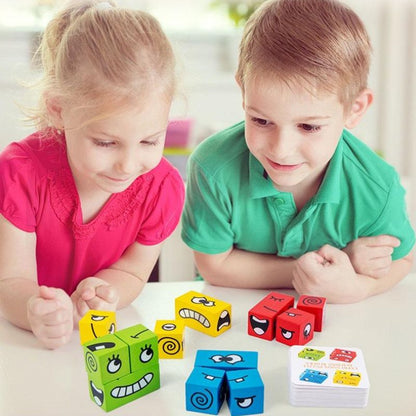Jeux de société famille - Jeu de Blocs Expressifs en Bois - BABYSBLOU