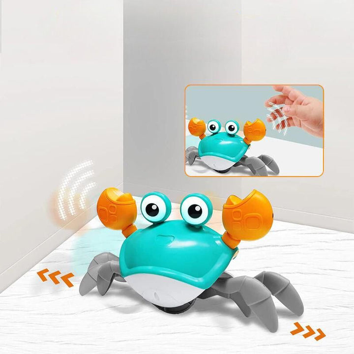 EUCOCO – Crabe Qui Marche, Jouet Bébé, Télécommandé, Capteur Infrarouge, Musique, Yeux Lumineux, Rechargeable, Rose, Dès 0-3 Ans