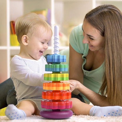 Jouet d'éveil Montessori - Tour à empiler colorée - BABYSBLOU