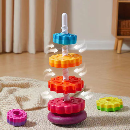 Jouet d'éveil Montessori - Tour à empiler colorée - BABYSBLOU