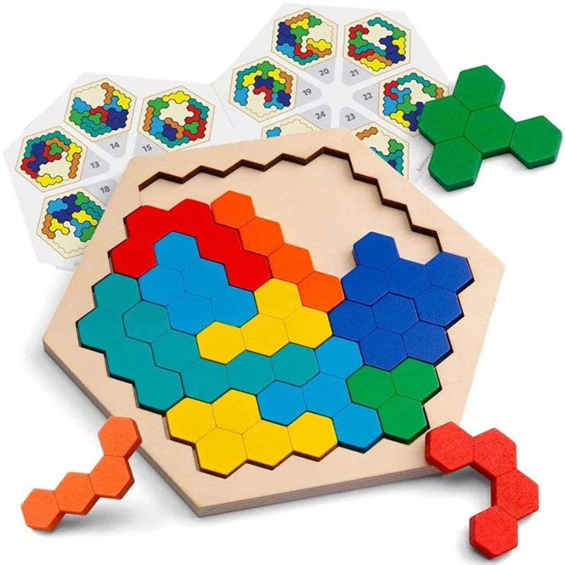 Tangram en bois - Puzzle éducatif Montessori - BABYSBLOU