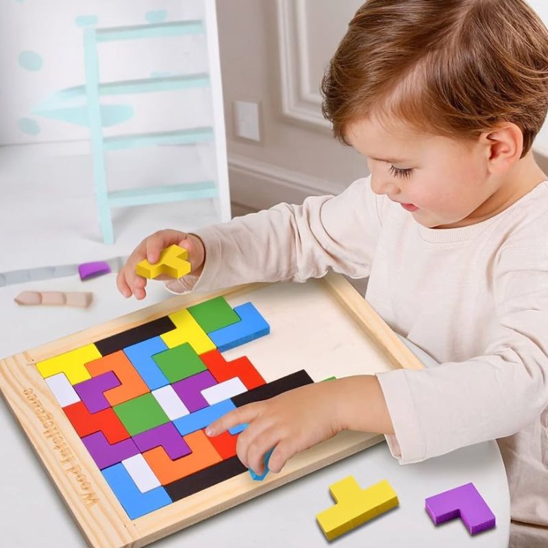 Tangram puzzles en bois - Stimulez l'imagination de votre enfant - BABYSBLOU