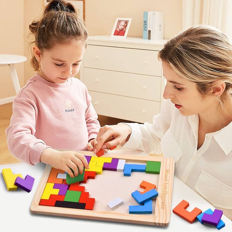 Tangram puzzles en bois - Stimulez l'imagination de votre enfant - BABYSBLOU