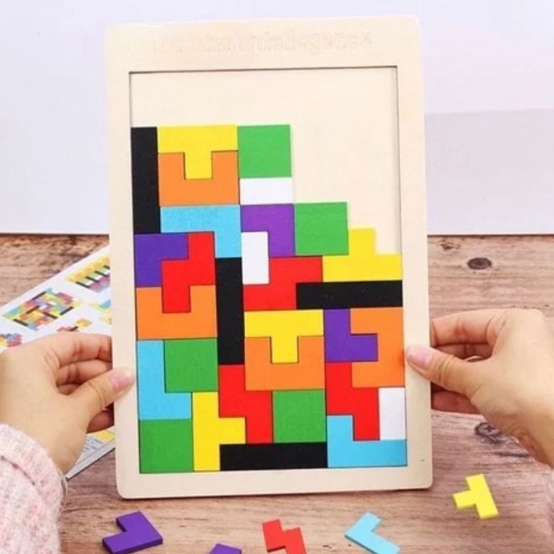 Tangram puzzles en bois - Stimulez l'imagination de votre enfant - BABYSBLOU