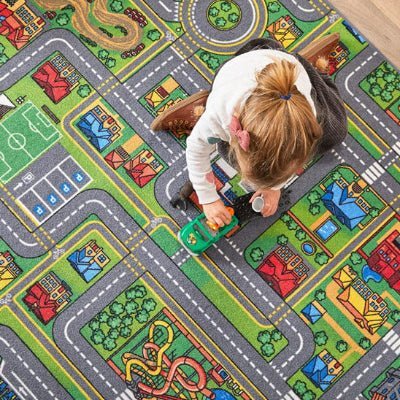 Tapis circuit voiture - Univers Ville Interactive - BABYSBLOU