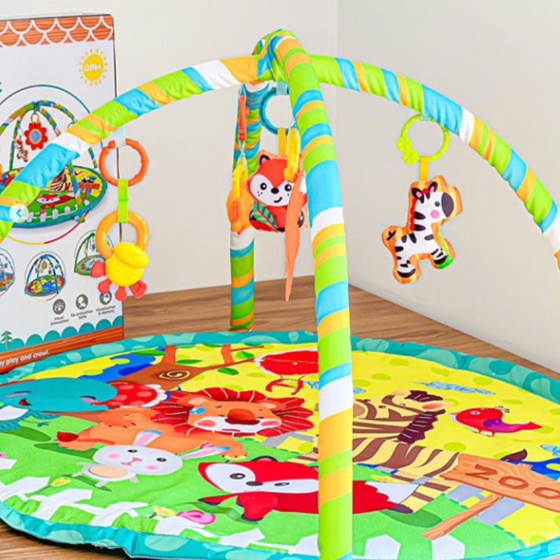 tapis-d-éveil-avec-arche-bébé-jeu-sensoriel-animaux-couleurs-vives-développement-moteur
